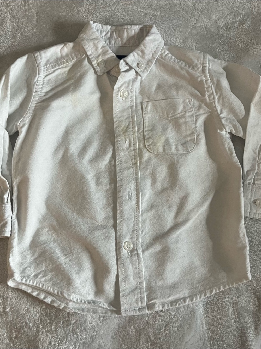 Children’s Place Kids Classic White Button-Up Oxford Shirt Kids Sz 12~18M